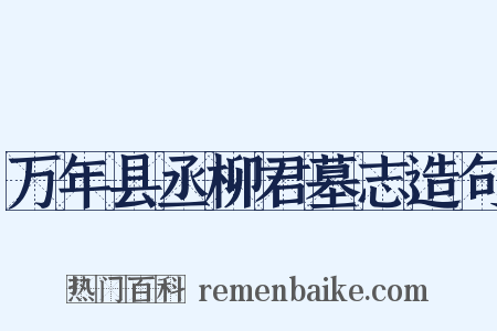 万年县丞柳君墓志造句是什么意思的图片